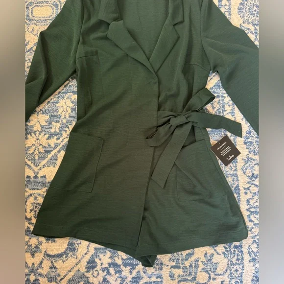Lulus Hollywood Nights Forest Green Blazer Romper – Size M - NWT - Picture 7 of 8